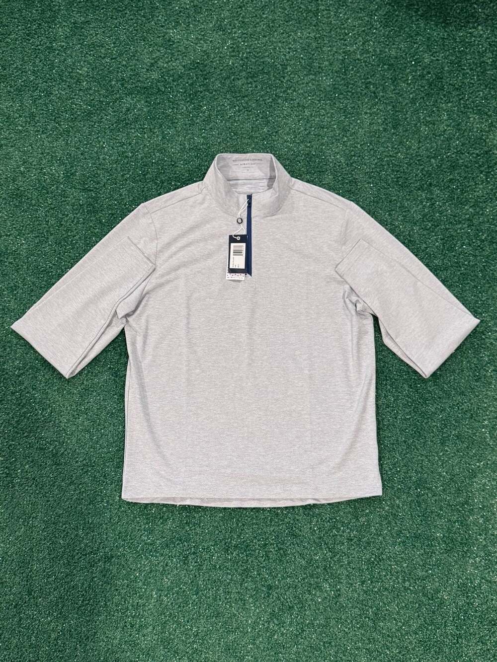Holderness & Bourne The Bell Pullover Heathered Andover Gray Airation Half Zip S